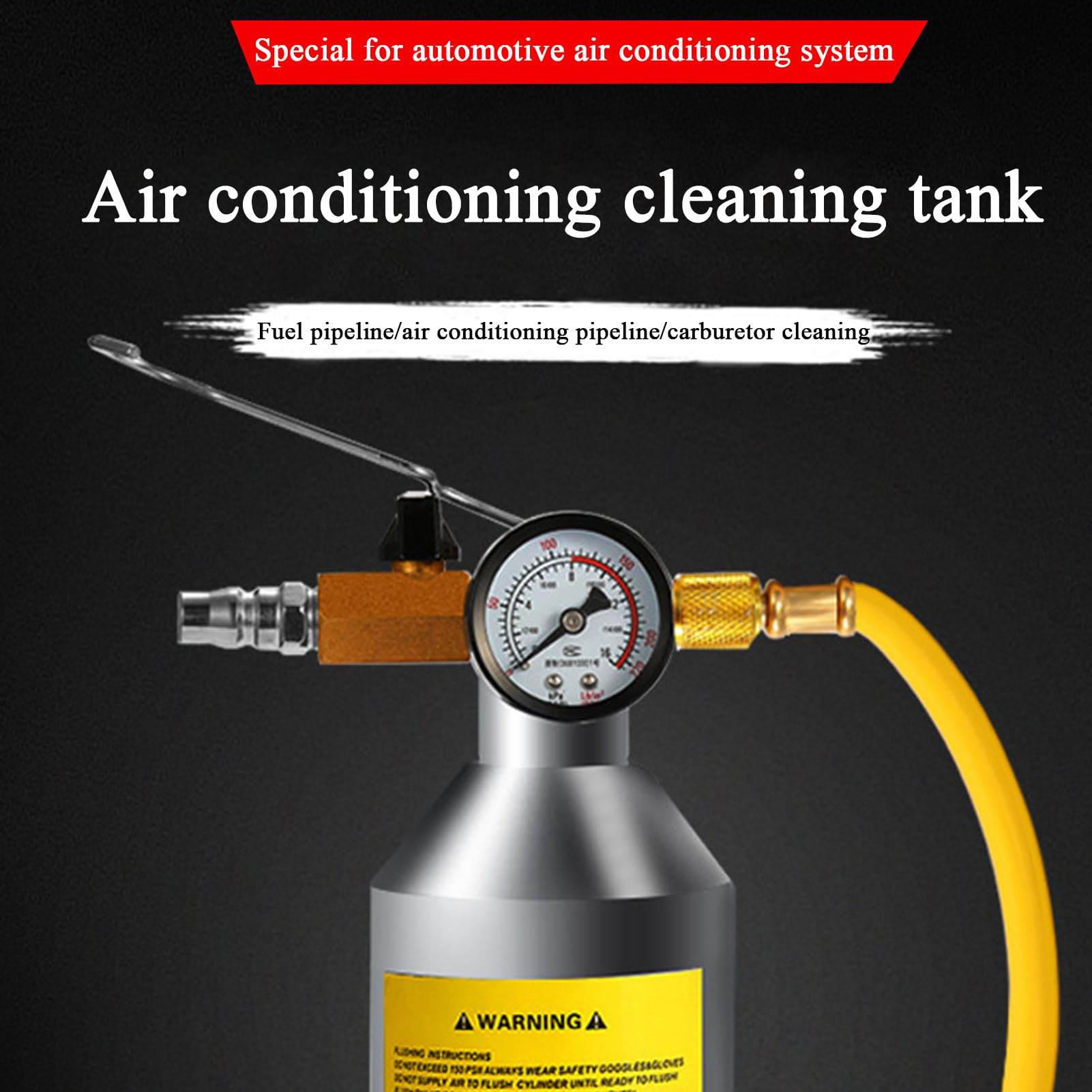 Kit Lavaggio AC - Strumento Professionale per Pulizia Impianti HVAC Auto e Domestici - Bottiglia Spray con Tubo in Acciaio Inox per Pulizia Evaporatore e Veicoli