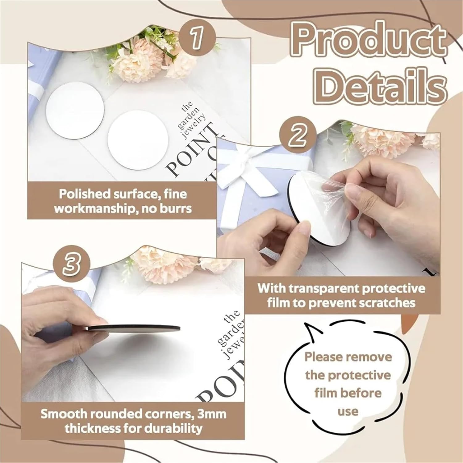 Button Pins 50pcs Sublimation Buttons Blanks with Pins 3 Inch Button Maker Sublimation Name Tags for Christmas Ea