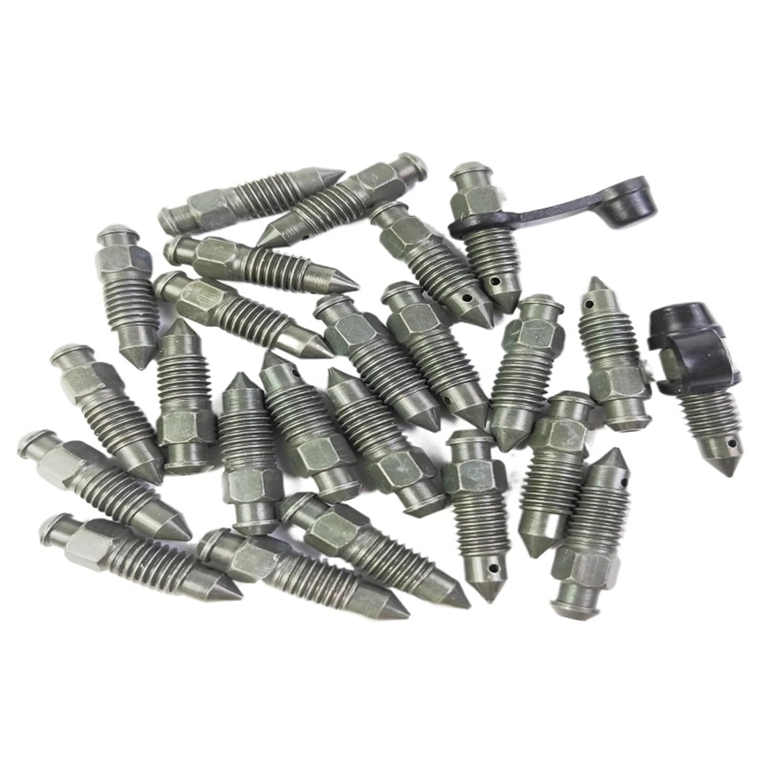Brake Bleeder Screw Motorcycle Brake Pump Calipers Exhaust Bleed Screw M8 M10With Rubber Dust Cap for Moped Scooter for Brakes Car Accessories(M10x1.25(20set))
