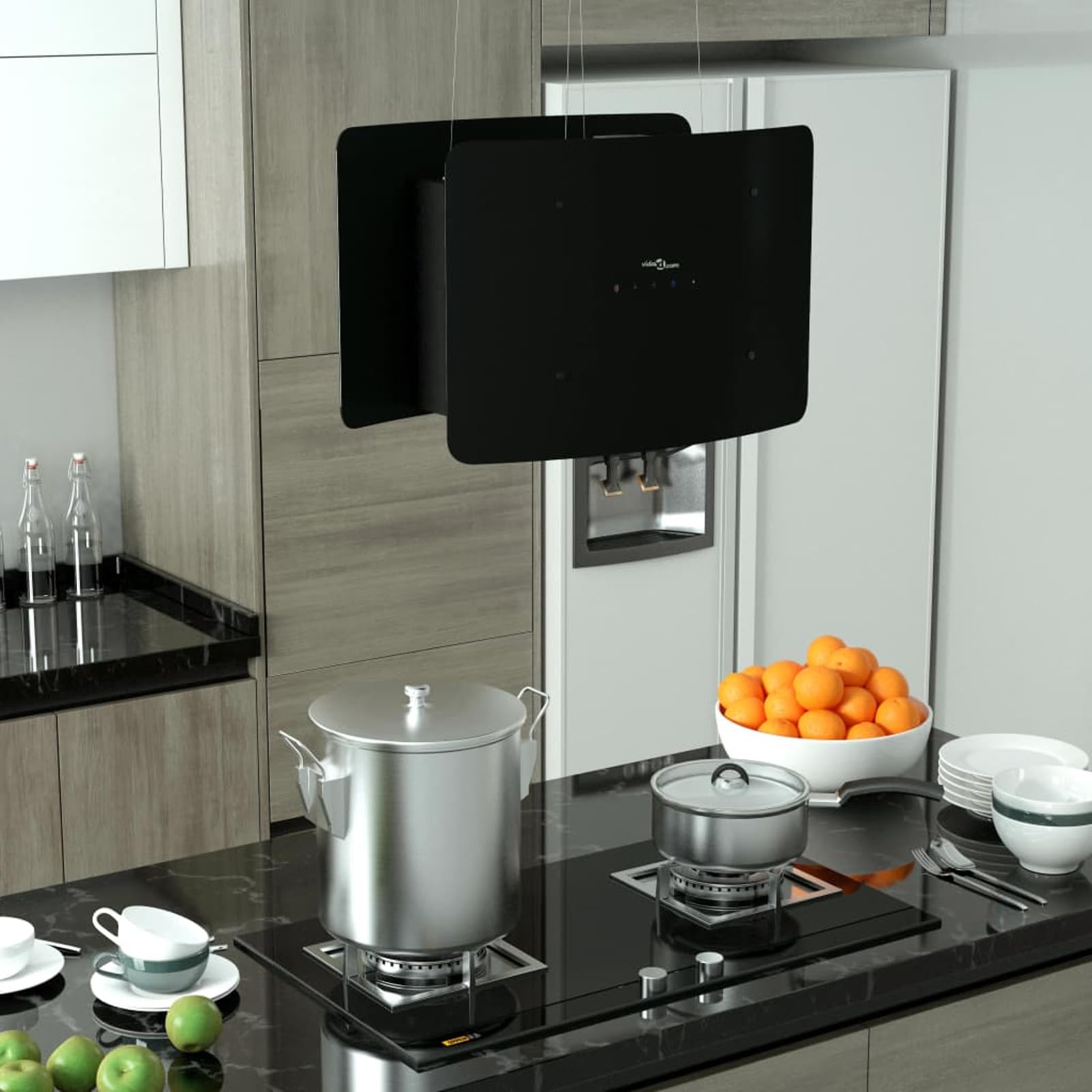 ShGaxin Wiszący okap kuchenny wyspowy LCD Czujnik szkła hartowanego, kuchnia i jadalnia, sprzęt AGD, okapy kuchenne-51023