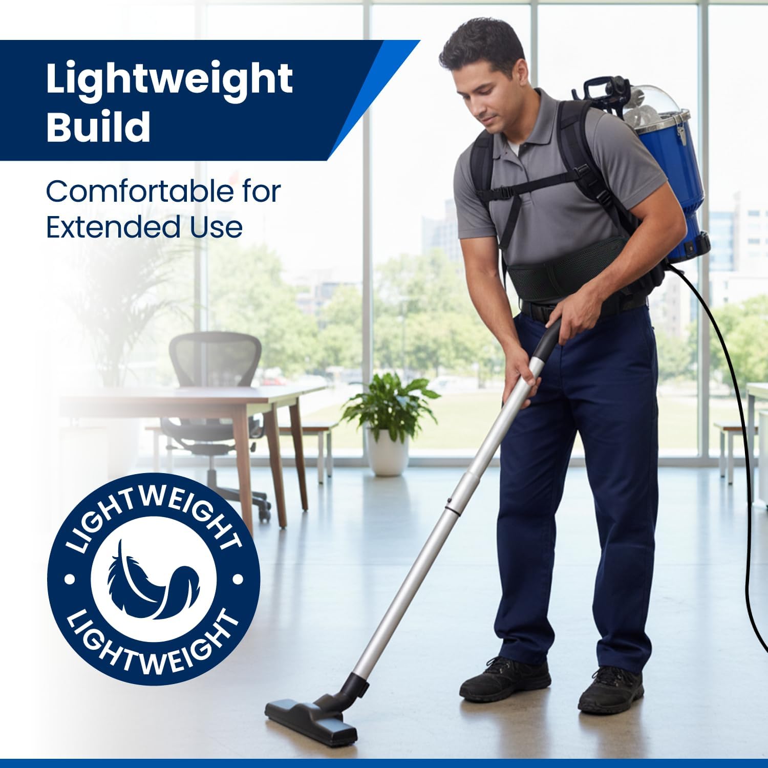 Gearwiz Backpack Vacuum Cleaner – 1000W Shoulder Vacuum with 25KPA Suction, Bagged photo 2