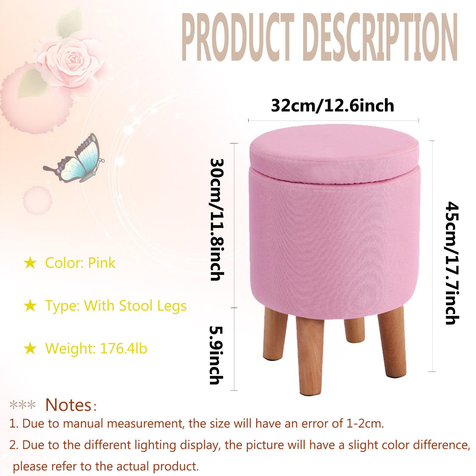 Pouf Contenitore Rettangolare Rosso - Sgabello Con Seduta Imbottita Per Riporre - Foto 3