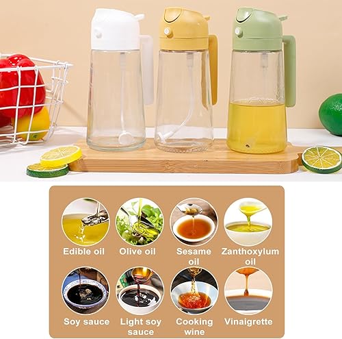 Miniatura 3 de Pulverizador de aceite para cocinar, dispensador de aceite de oliva, botella de aceite, botella dispensadora de aceite de oliva 2 en 1 para cocina,