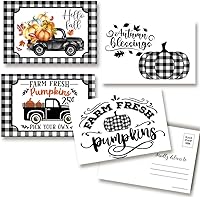 Vista 10 de AmandaCreation - Postales en blanco con temática de cosecha festiva de otoño y otoño para enviar a amigos y familiares, tarjetas de notas de relleno