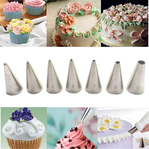 Miniatura 3 de 7 puntas de tuberías de acero inoxidable, boquillas de tuberías para pasteles, galletas, magdalenas, suministros de decoración de glaseado, puntas