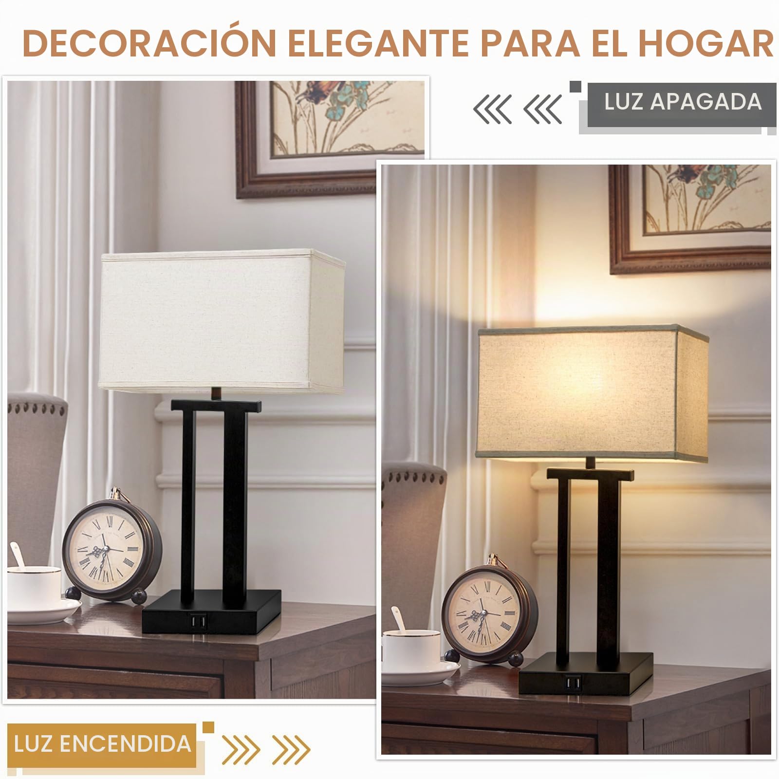 Juego de 2 pantallas rectangulares de 16 pulgadas de largo x 8 pulgadas de ancho x 10 pulgadas de alto, pantallas grandes beige para lámparas de mesa, lámparas de pie, reemplazo de pantalla de lámpara