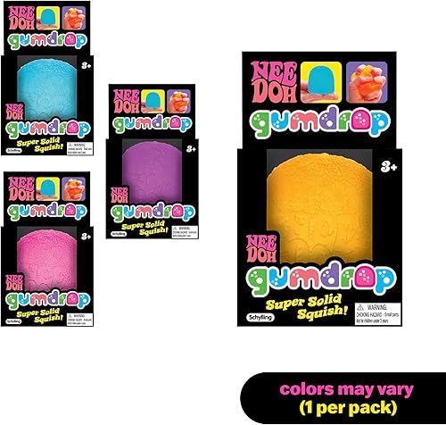 Miniatura 2 de Schylling NeeDoh Gumdrop - Juguete sensorial texturizado con aplastamiento súper sólido, 2.5 pulgadas de alto, los colores pueden variar (paquete de