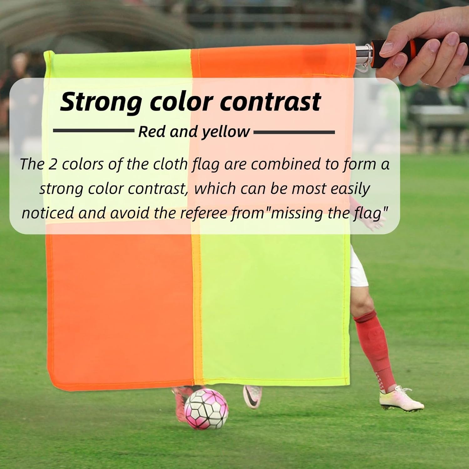 2PCS Soccer Ar Flag, Soccer Football Flags for Referees, Referee Linesman Flags with Storage Bag for Sports Match, Soccer, Football, Hockey Training, Soccer Accessories Linesman Flags - Image 5