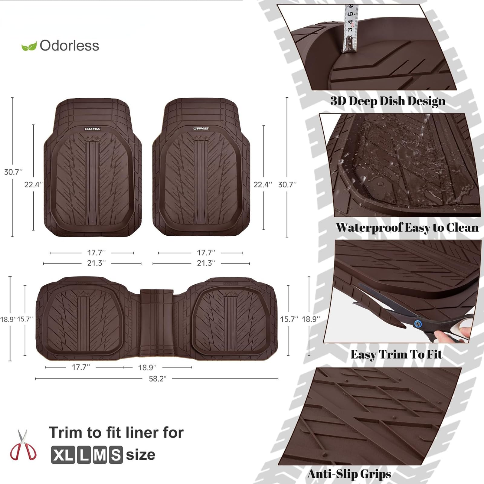 Tappetini Auto In Gomma Per Fiat Panda Cross/City Cross/Hybrid 2021-2025 - Set Completo Console E Portiere - Foto 8