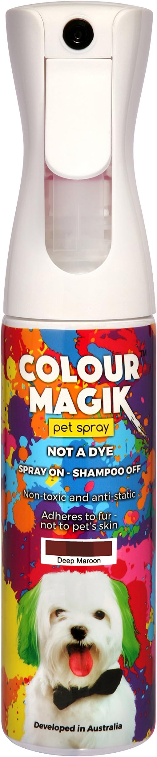 Petway Pet Paint Spray for Dogs 280 Ml – Color Safe Temporary Dog Hair Color Spray - Non Toxic, Eco Friendly, Propellant Free Dog Paint Petcare (Deep Maroon)