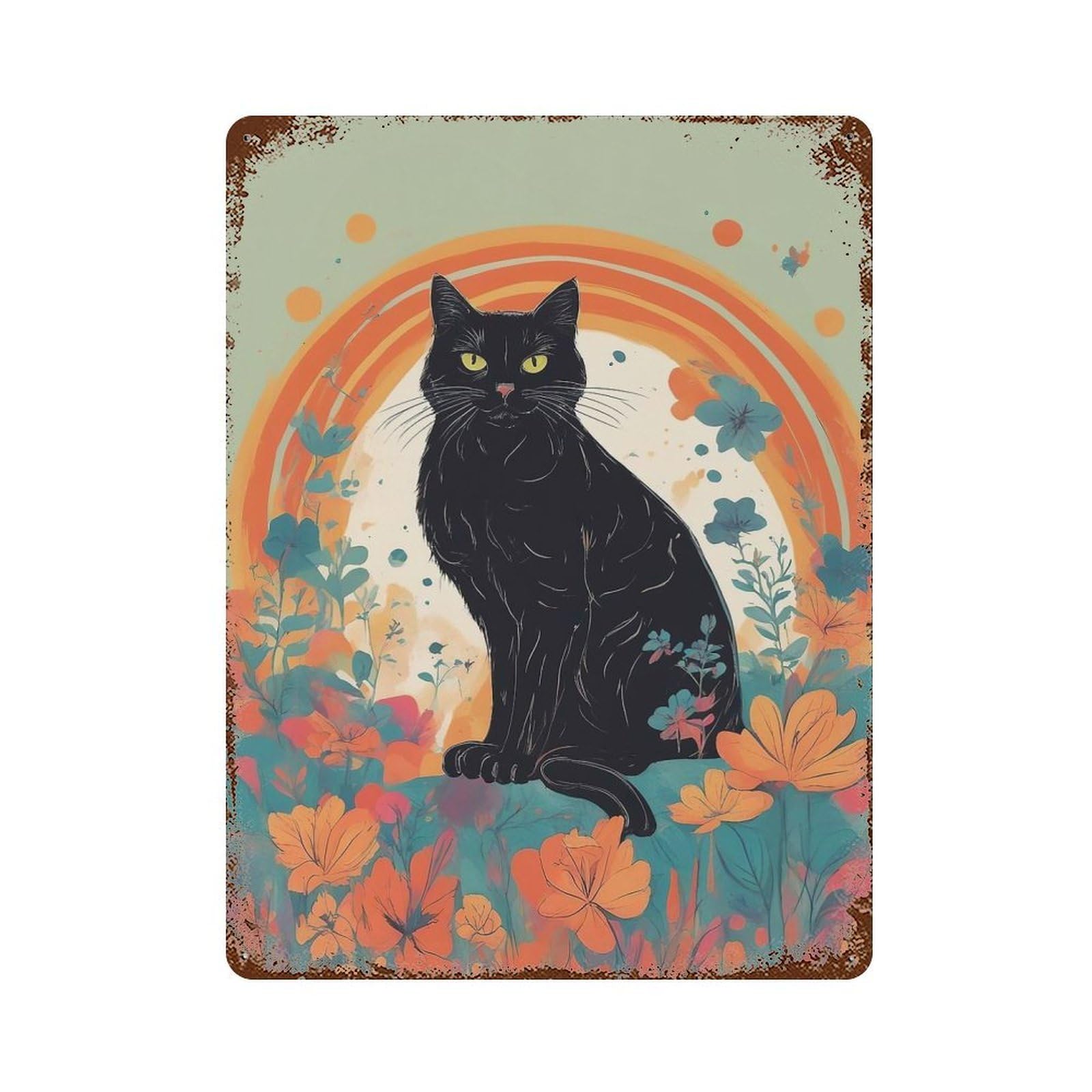 Cat0027 Vintage Metal Tin Sign 15.7"x11.8", for Garage, Bar And Workshop Decor, Novelty Wall Decor