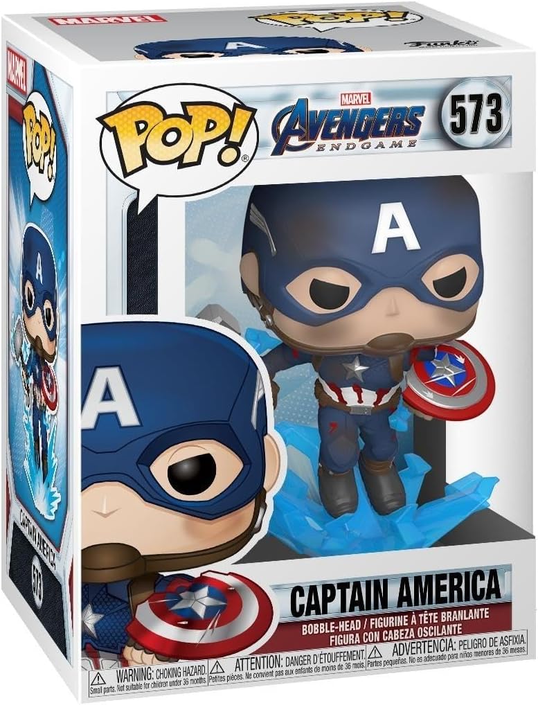 Pop! Marvel: Avengers Endgame - Captain America with Broken Shield & Mjolnir - Vinyl Collectible Figure - Gift Idea - Official Merchandise - Toy for Children and Adults
