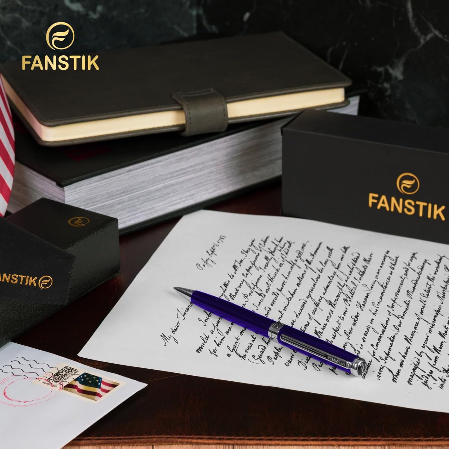 Blue Luxury ballpoint Pen, fancy gift set for women, Chrome Finish, Professional executive pen gift set for men (Lux BallPoint Blue) - Image 2