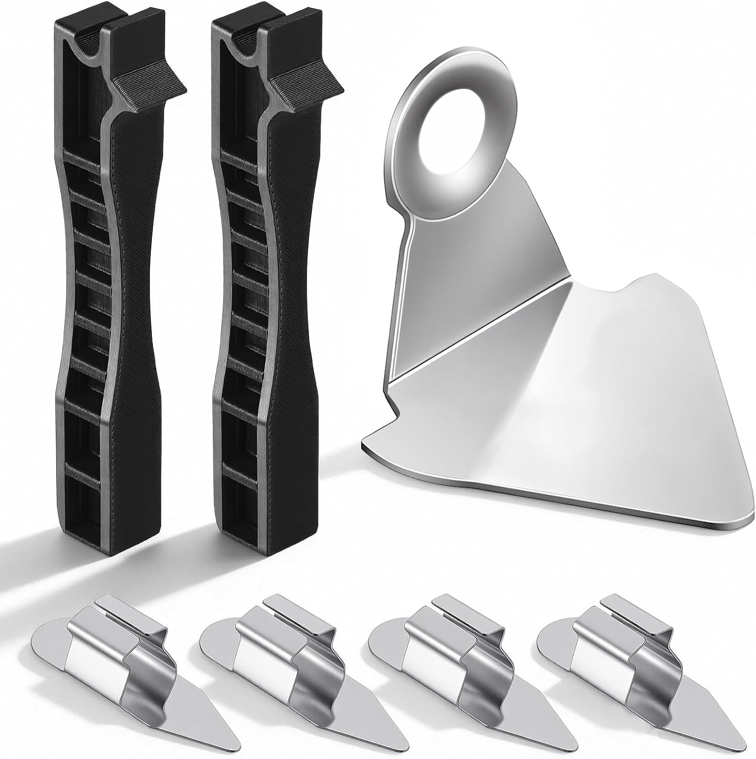 36 Pcs Window Grille Fastener Kit, No-Barb Grille Clips with Installation Tool, Metal Notch Fasteners for Securing Loose Window Frames and Rails