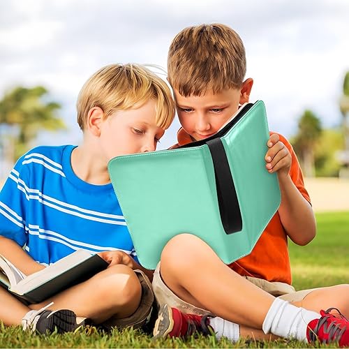 Miniatura 6 de Medium Aquamarine Binder Cards in Durable PU Leather, Secure Zippered Design, Double Sided Binder