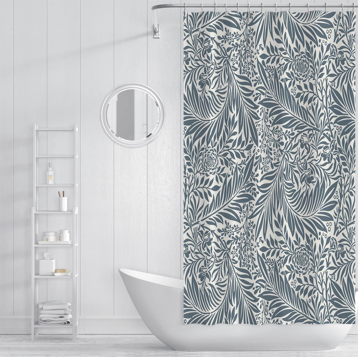 Cortina de Ducha Estilo Morris Maravilla Azul Oscuro 150x200cm
