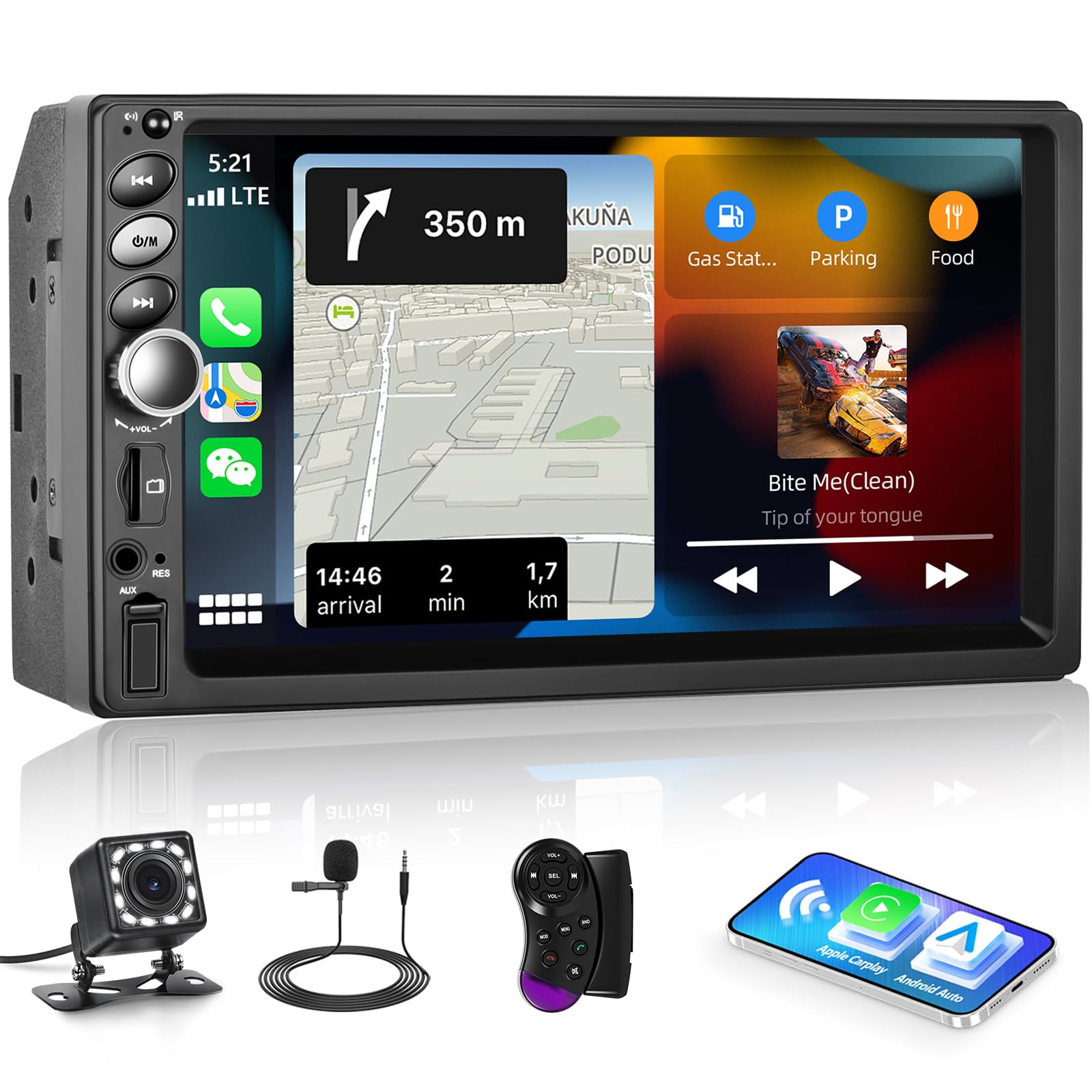 カーオーディオ APP CAST ll Amazon.com: Double Din Car Stereo,7