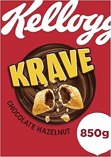 Kellogg's Krave Czekoladowe płatki śniadaniowe z orzechami laskowymi duże pudełko, 850 g