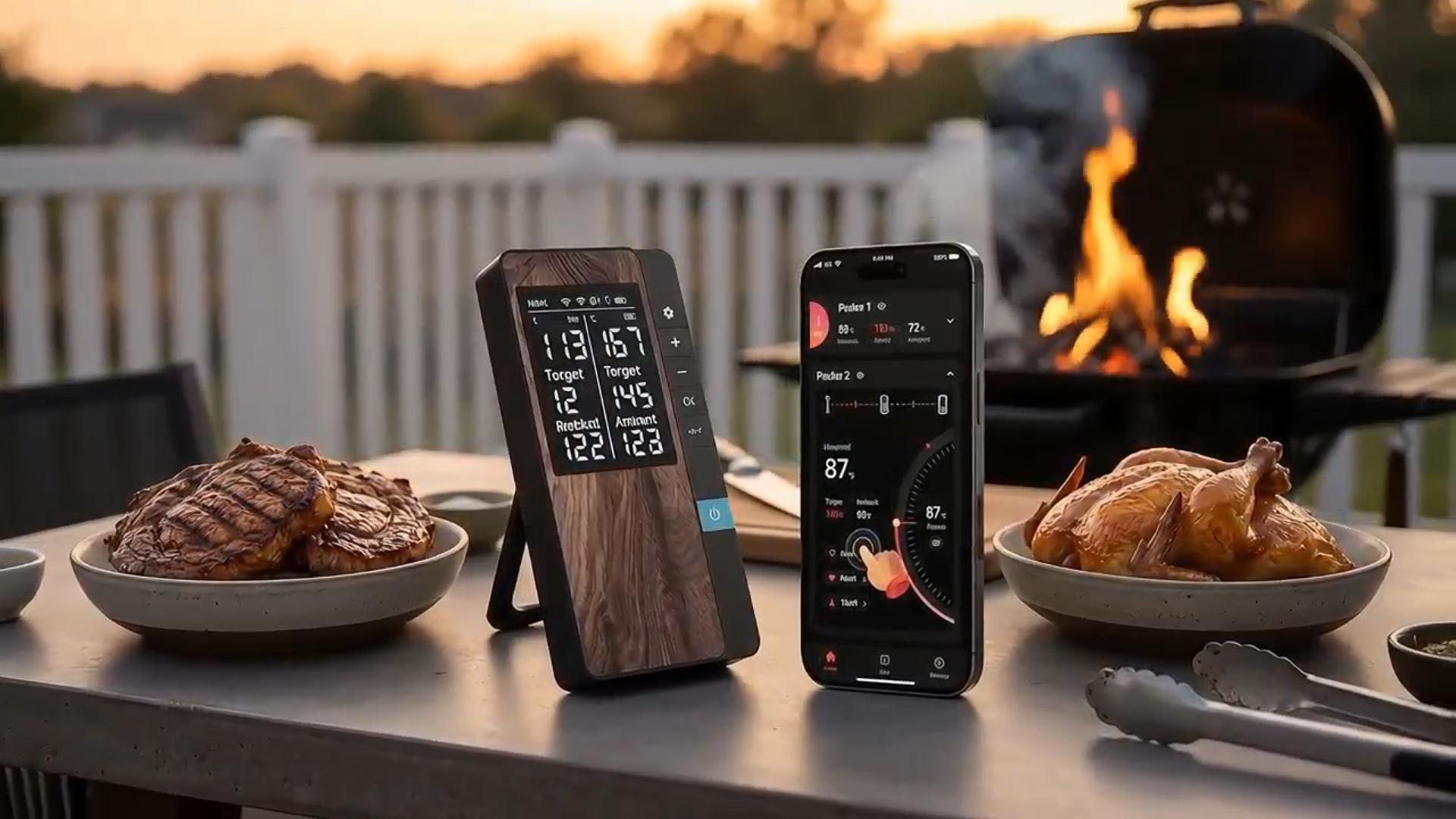 Image of Bluetooth Meat Thermometer Wireless with Dual Meat Probes