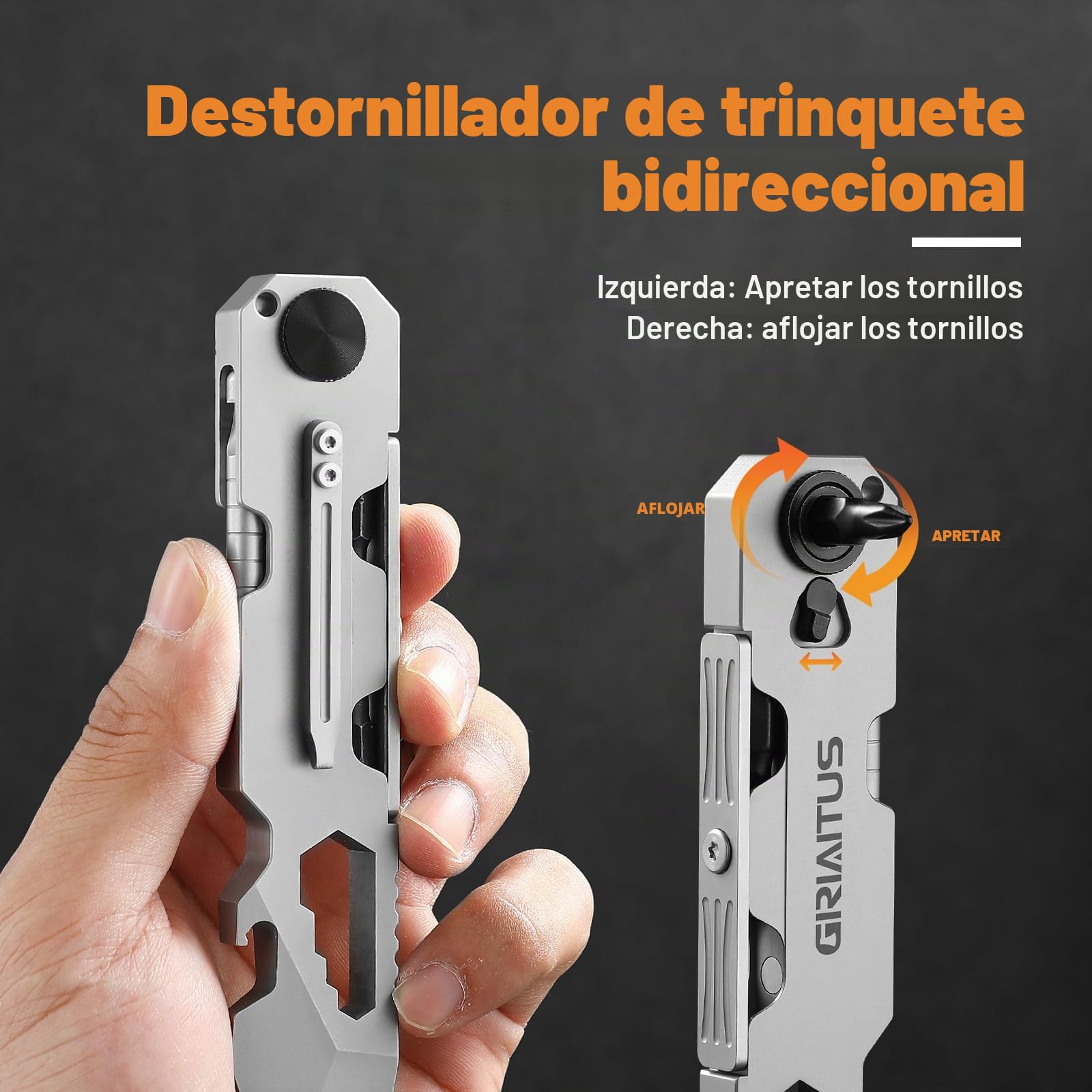 Multiherramienta EDC con barra de palanca con destornillador de trinquete bidireccional y bolígrafo eterno, llaves, palanca, abridores de botellas y cajas, accesorios para acampar
