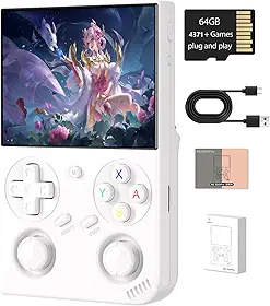 Voacle Console de Jogos Portátil Retrô Anbernic Rg35Xx Pro, Rg 35Xxpro com Suporte para Saída Hdmi, Wi-Fi 5G, Bluetooth 4.2, Tela Ips de 3,5", Sistema Linux Pré-Instalado com 4353 Jogos e Bateria