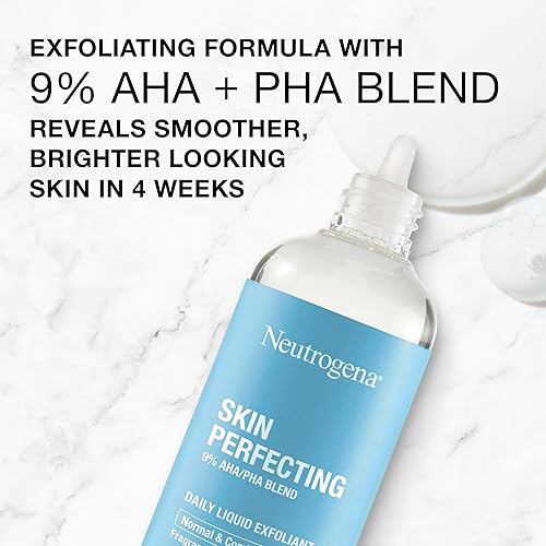 Miniatura 6 de Neutrogena Exfoliante facial líquido diario perfeccionador de la piel con mezcla de 9% AHA/PHA para pieles normales y mixtas, exfoliante suavizante