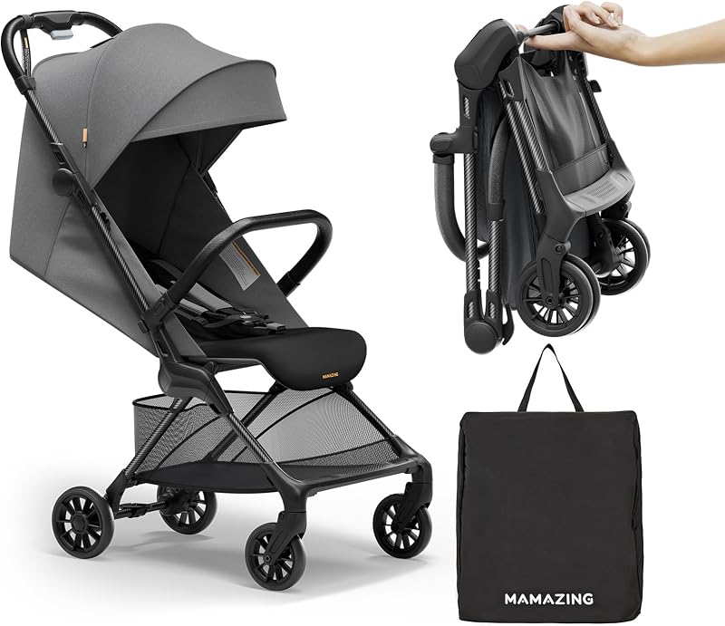 Ultra Air X Baby Travel Stroller, Ultra-Lightweight Under 10 lbs | Compact Carbon Fiber Frame & Airplane Friendly, Lightweight Stroller with Reclining Seat, UPF 50+ Canopy & Travel Bag