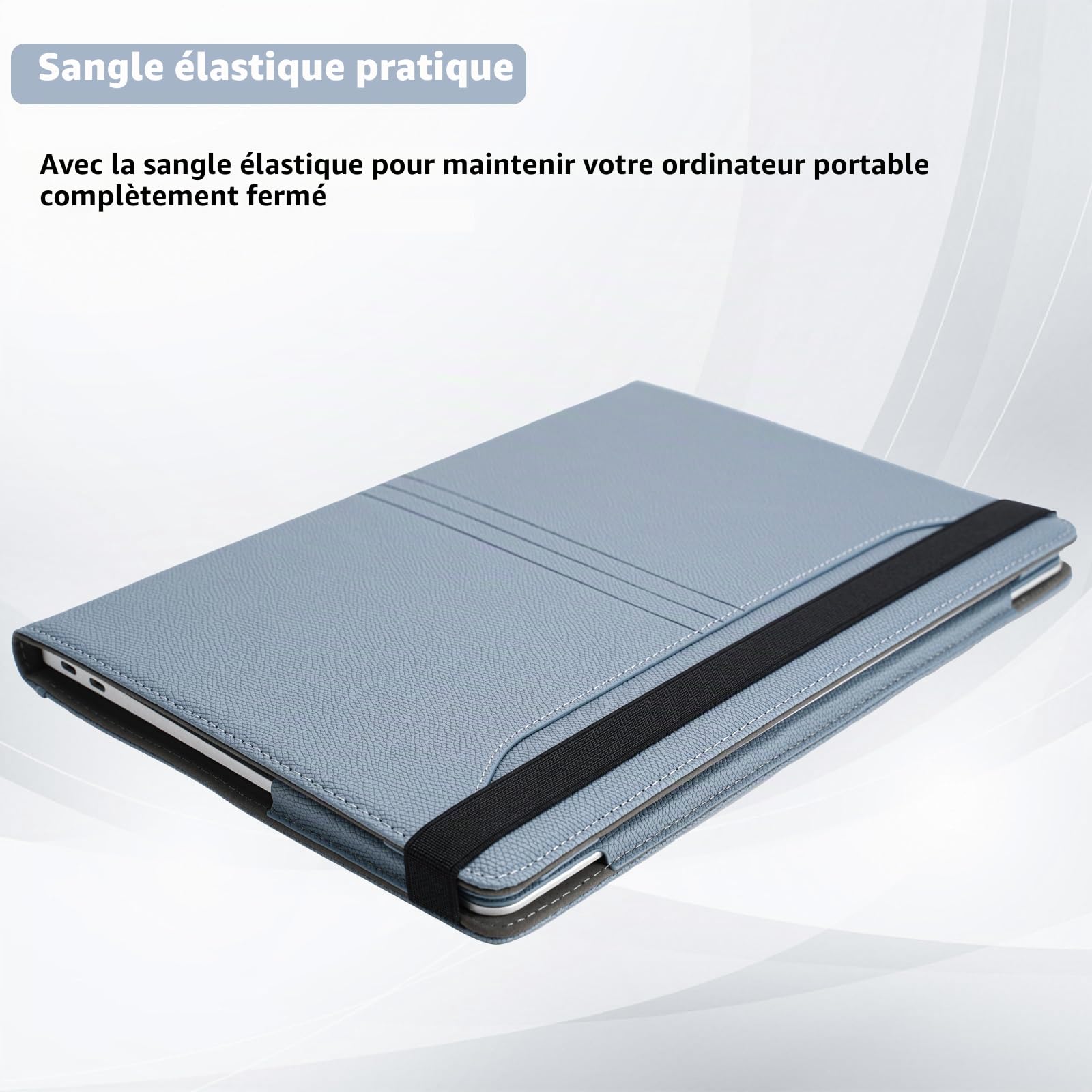 TYTX Coque Compatible avec MacBook Pro 13 Pouces 2022-2016 (M2/M1 A2338 A1989 A1706 A1708 A2159 A2289) Étui Housse en Cuir Housses pour Ordinateur Portable avec Supprort et Évents, Bleu Clair
