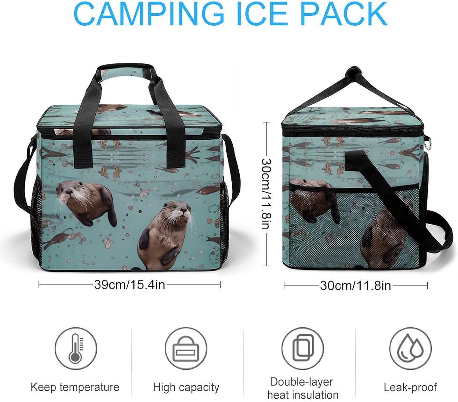 Cooler Bags Insulated for Travel, Otters Print Soft Cooler Bag,Insulated Lunch Bag for Camping/Beach/Outdoor/Picnic