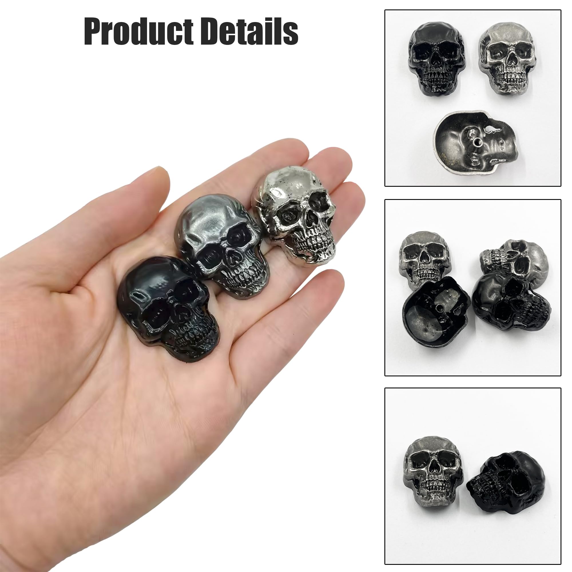 6 Pcs Fare Teschio Conchos 3D Cranio Tappo Vite Borchie In Pelle Decorare Punk Fresco Vite Fai Da Te Mestiere Riparazioni Borsa Vestiti Scarpe Decor