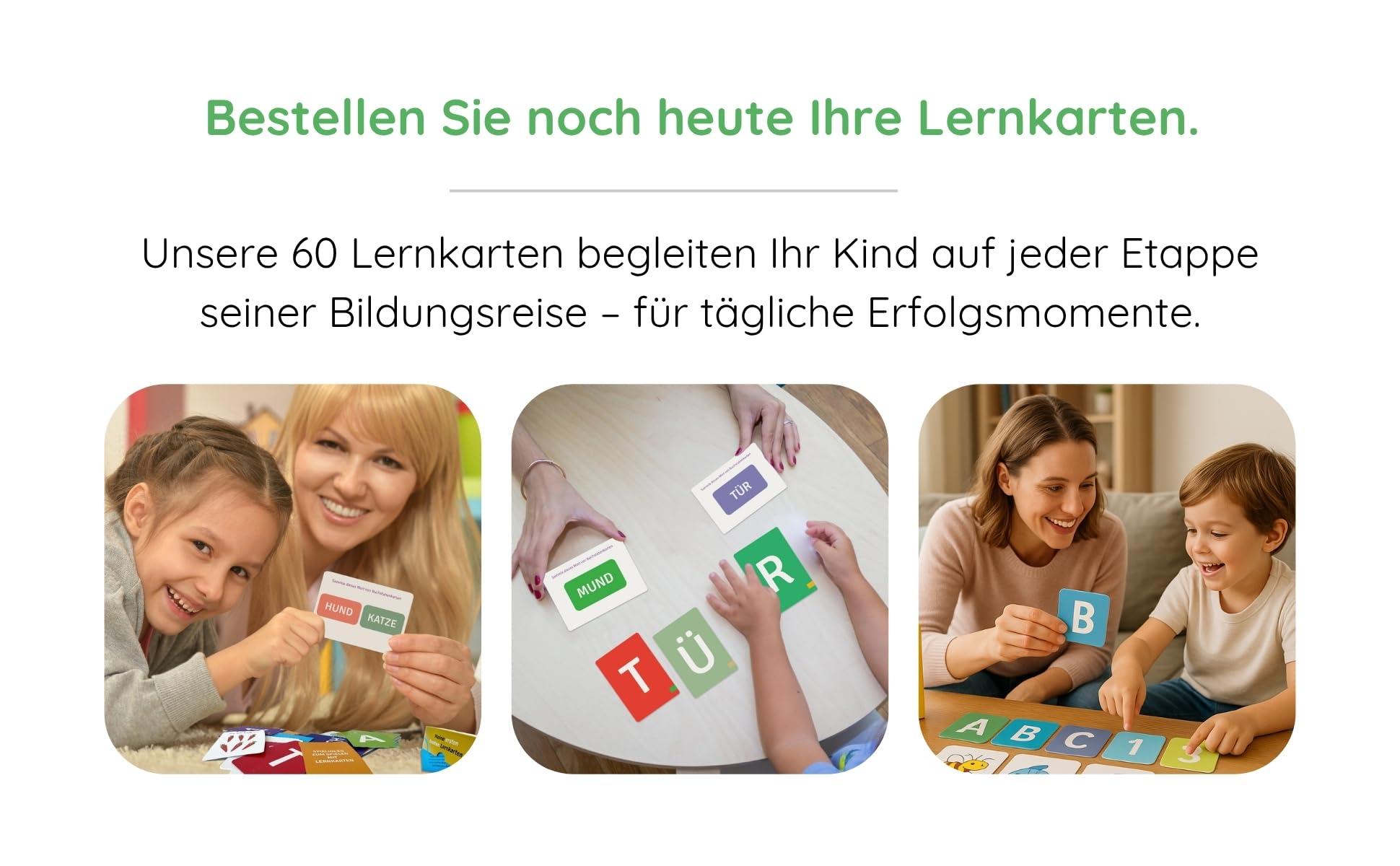 ABC & 123 carte educative – 60 carte per imparare a lettere, alfabeto tedesco completo e numeri 1-12 con idee di gioco bonus, flash montessori a partire dai 3 anni per scuola materna e asilo