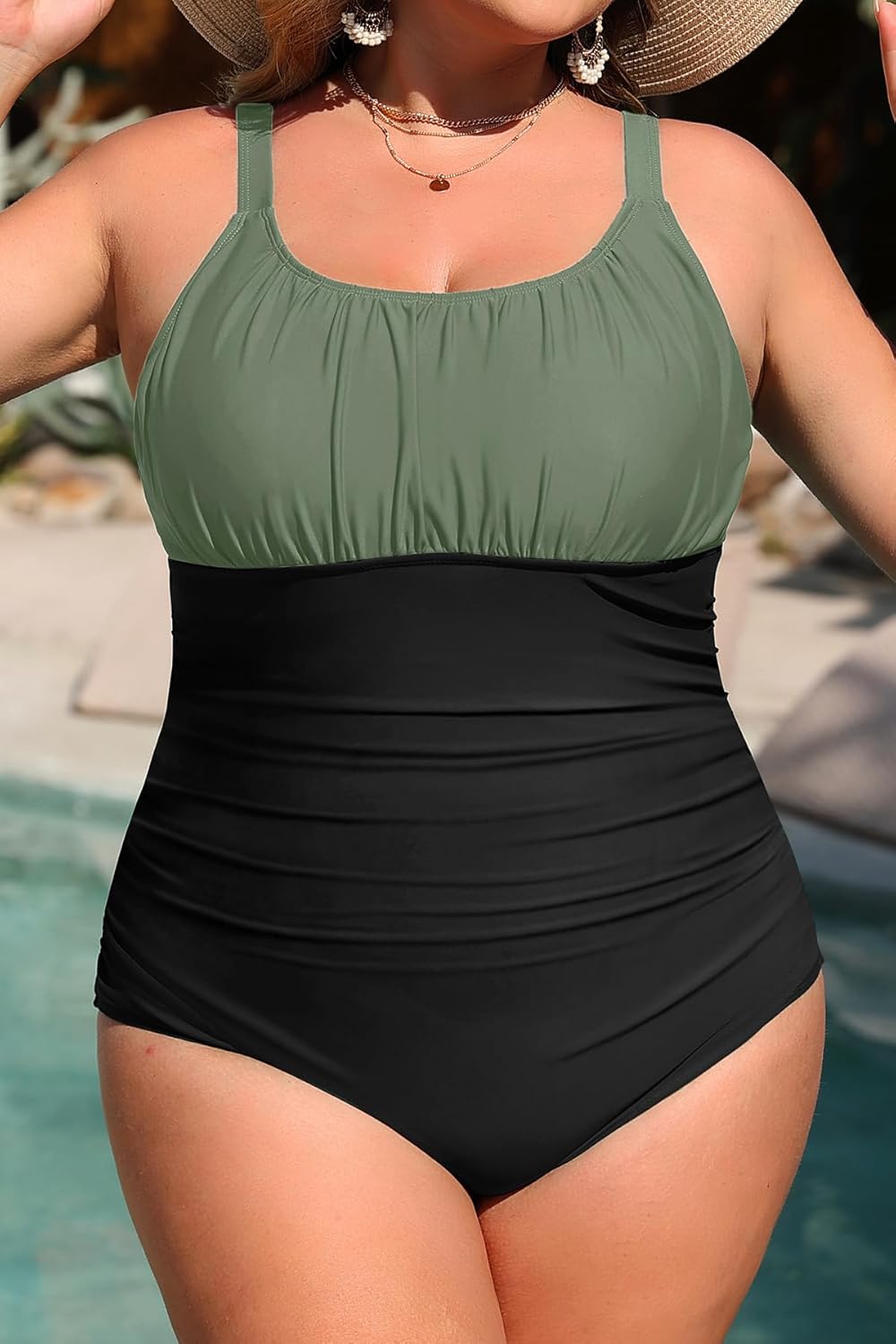 Daci Plus Size One Piece Swimsuit - Women's Tummy Control Bathing Suit Retro Full Coverage Swimwear 2025 - Image 5