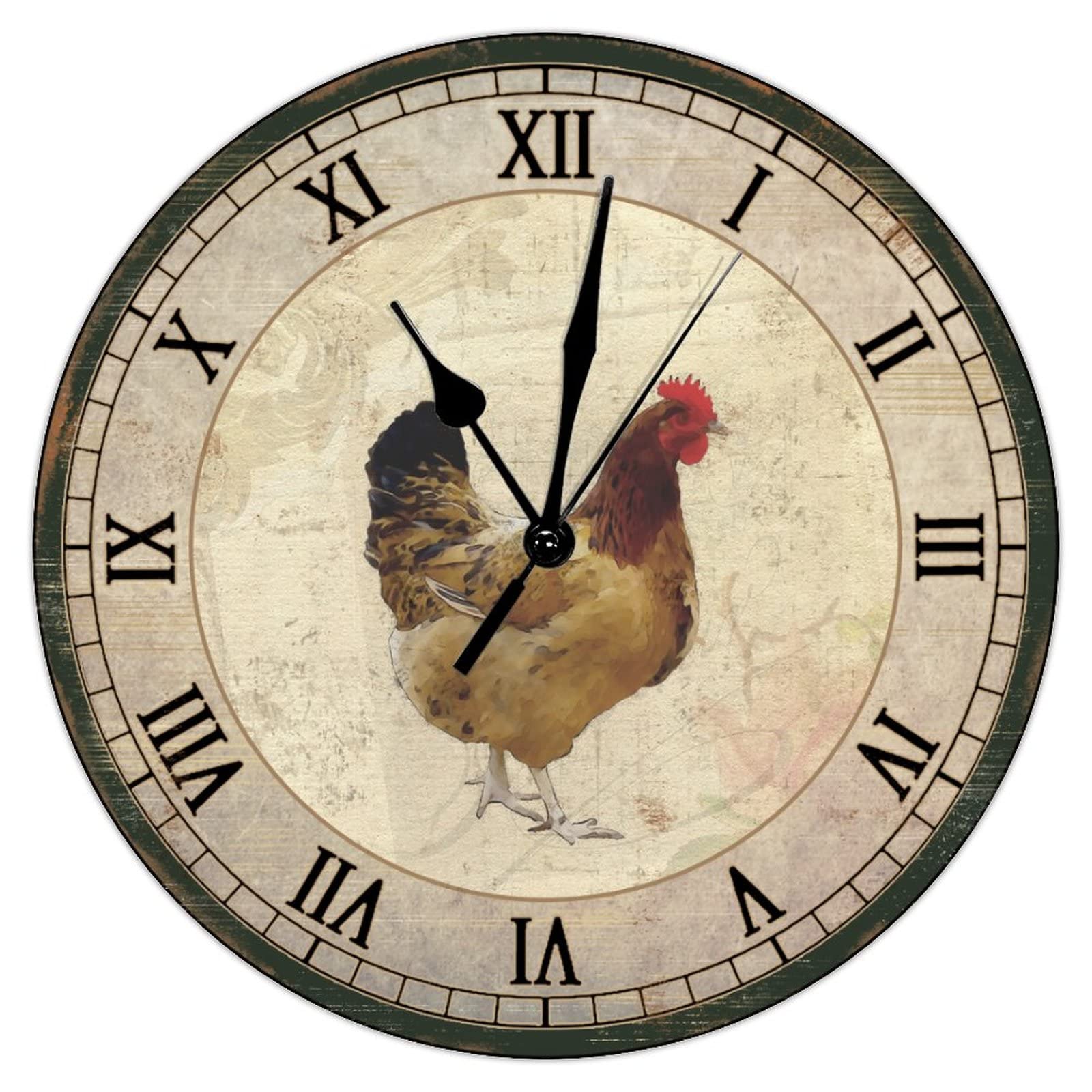 Horloge murale en bois rétro idéale pour cuisine rustique