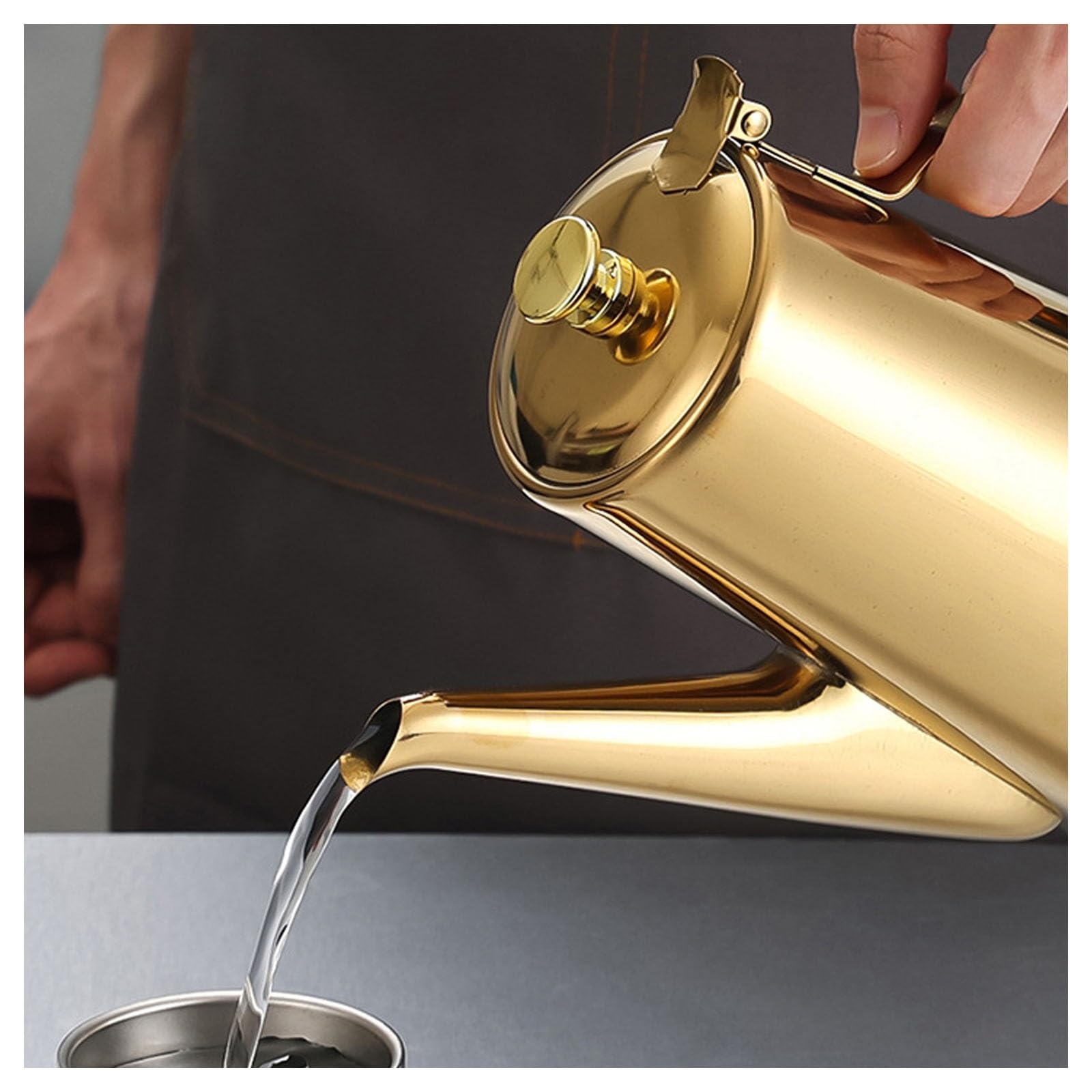 Bidon d'huile en acier inoxydable, cuisson avec long distributeur d'huile