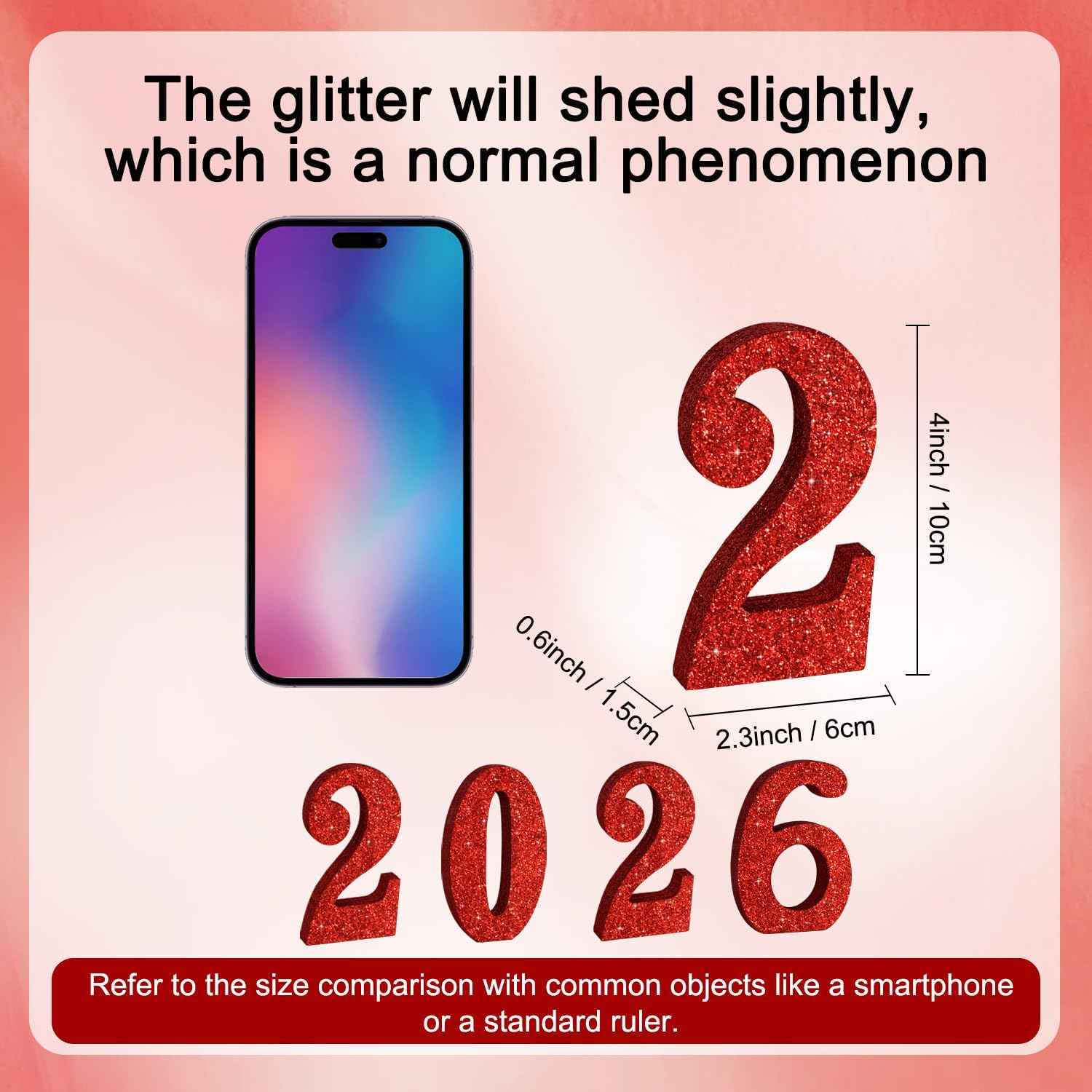 4 Set Red Gold Balloon Stand and 4 Inch Glitter Red 2026 Sign for New Year Party Supplies 2026 Graduation decorations