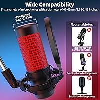 Vista 4 de Soporte de choque de micrófono con filtro pop, soporte universal para micrófono antivibración para micrófono de condensador de estudio de 42 ~ 1.811