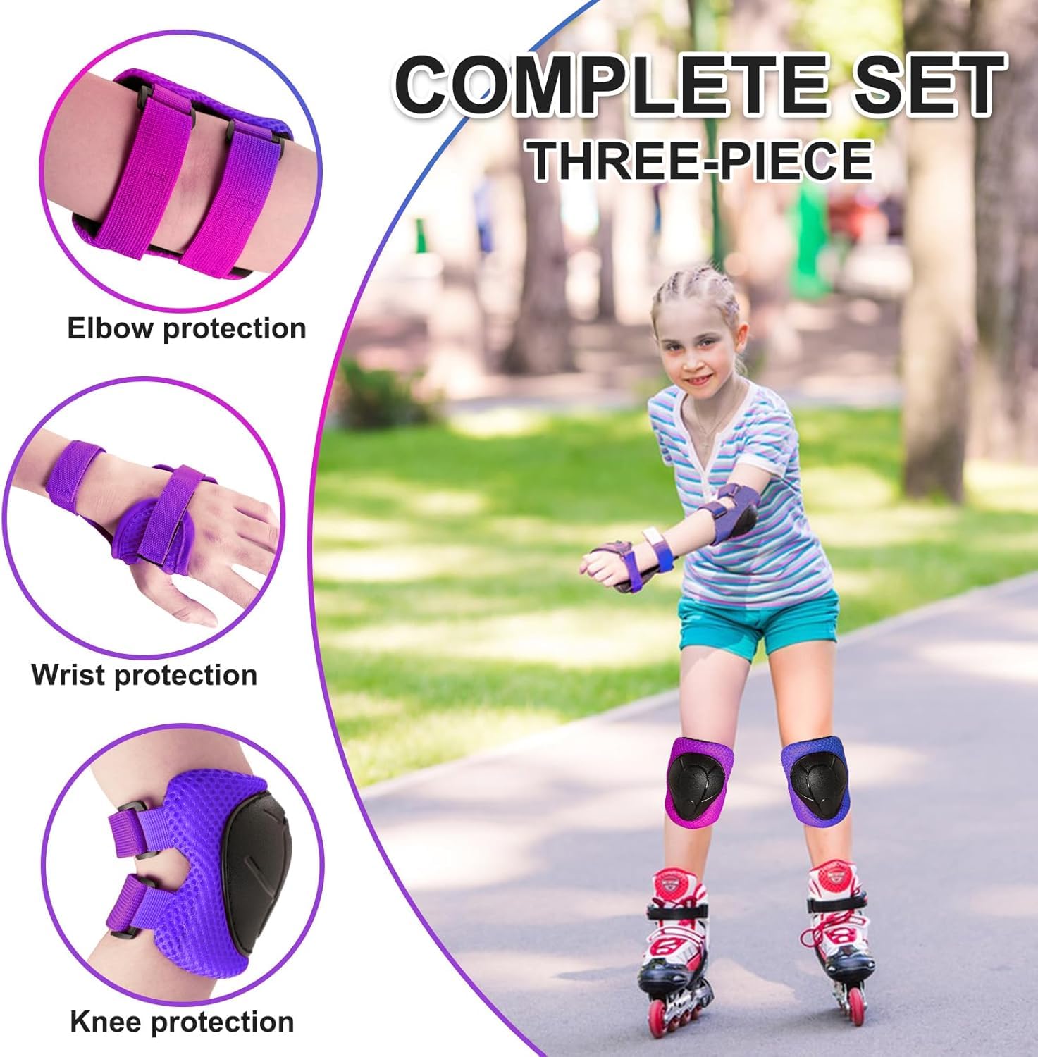Knee Pads for Kids 3-14 Years Toddler Knee and Elbow Pads with Wrist Guards for Bicycle Scooter Roller Skates Skateboarding