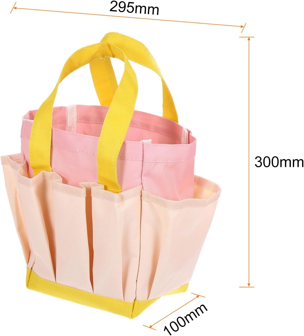 HARFINGTON 2pcs Garden Tool Bag 11.61" x 3.94" x 11.81" Large Oxford Bag with Pockets Garden Tote Bag Gardening Plant Tool Organizer Storage Carrier Store for Outdoor Women Men, Light Pink