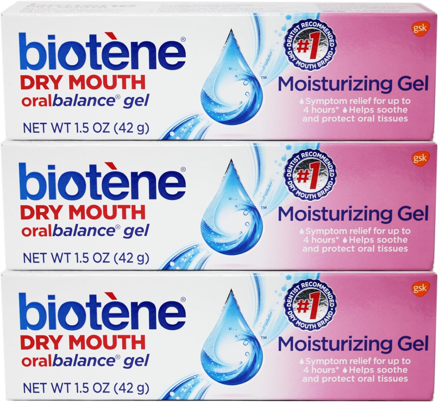 Biotene Oralbalance Dry Mouth Moisturizer Gel 1.50 oz (Pack of 3)