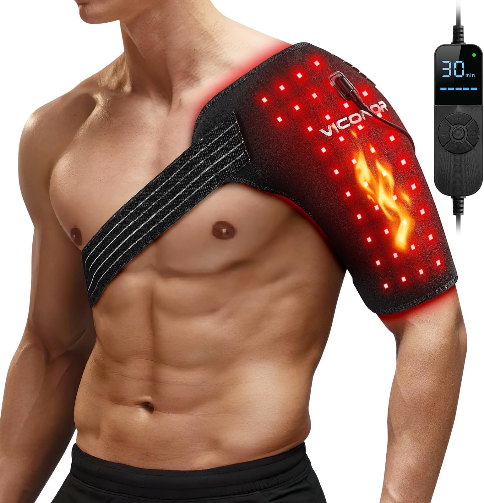 Viconor Red Light Therapy for Shoulder Pain Relief 660nm & 850nm Infrared Light Therapy Wrap for Shoulder Wearable Joints Muscle Device
