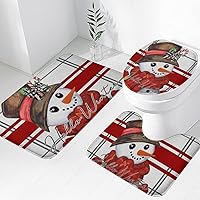 Vista 10 de Tapete de baño de 3 piezas de otoño con diseño de calabaza, color azul y verde, hojas de arce, cosecha, decoración de Acción de Gracias, juego