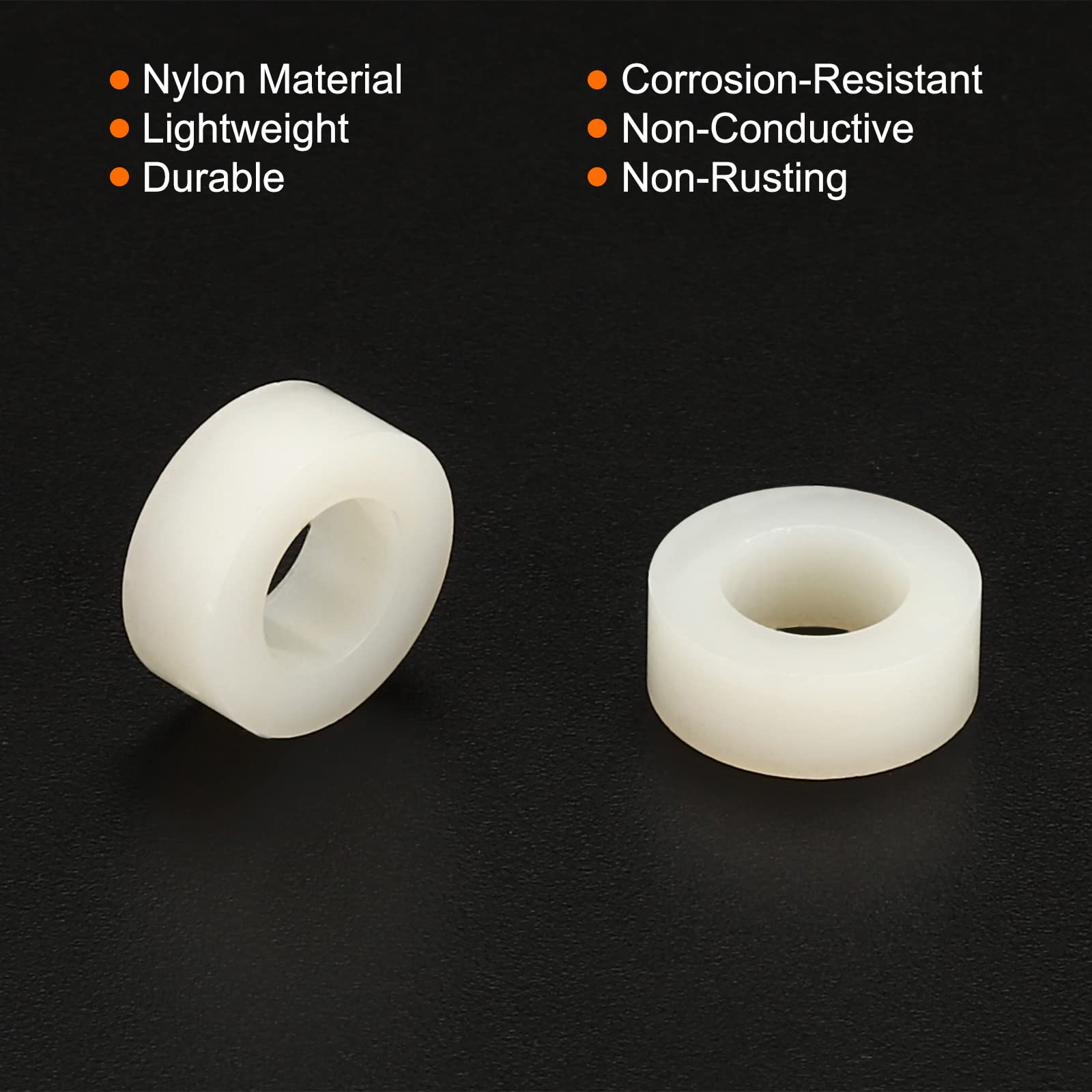 PATIKIL Tondo Distanziale Rondella, 48pz Nylon 6.2mm ID x 11mm OD x 4mm L per M6 Viti Blocco Stampante 3D TV Parete Montaggio Elettrico Presa, Beige