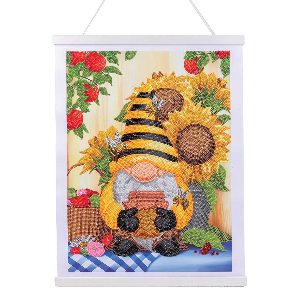 CRYSTAL ART Honey Bee Gnome 35x45cm Scroll Kit
