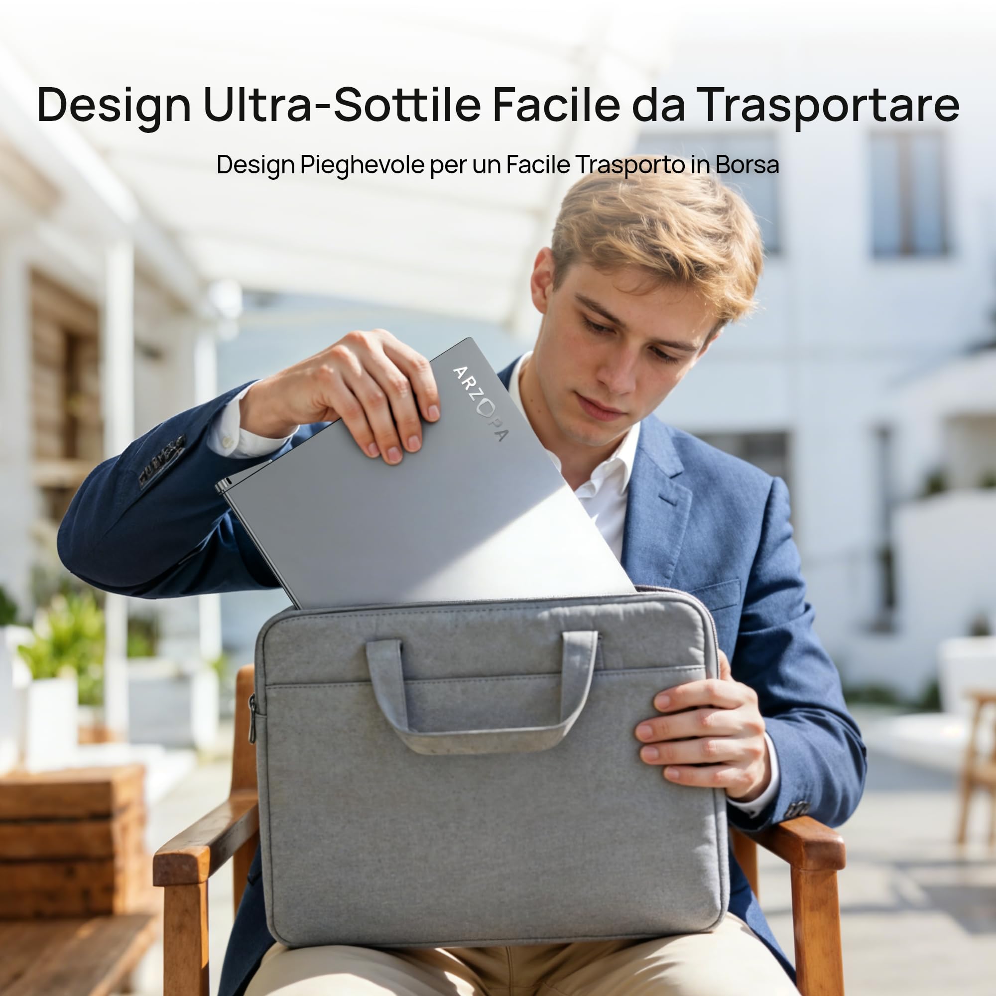 ARZOPA Monitor Portatile Doppio Schermo 15,6'' - FHD 1080P IPS 100% sRGB con Luce Blu Ridotta, Supporto Regolabile 315°, Plug & Play, Laptop Screen Extender per Mac/Phone/Switch/PS5/Xbox - E1