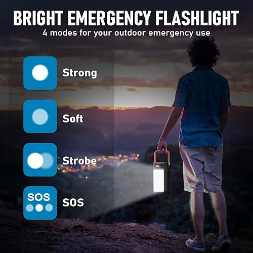 Miniatura 5 de Banco de energía portátil, generador al aire libre de 27000 mAh con luz SOS, cargador de batería de reserva para MacBook, iPhone, Samsung, uso
