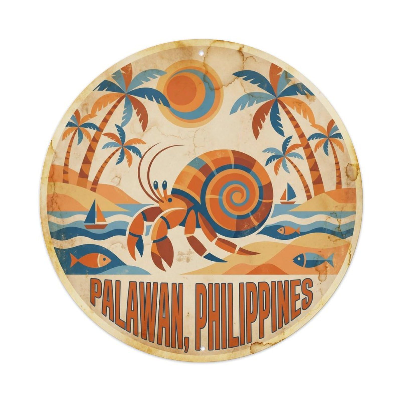 Palawan Hermit Crab Island Adventure Coron Metal Tin Sign