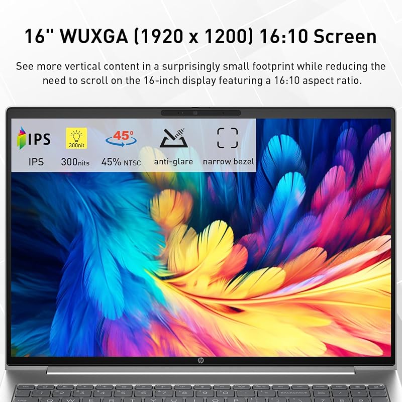 HP ProBook G11 Business AI Laptop, Intel Core Ultra 7 155U, 16" WUXGA 16:10 Anti-Glare Screen, 32GB DDR5, 2TB SSD, Spill-Resistant Backlit Keyboard, Wi-Fi 6, Fingerprint Reader, Win 11 Pro image 5