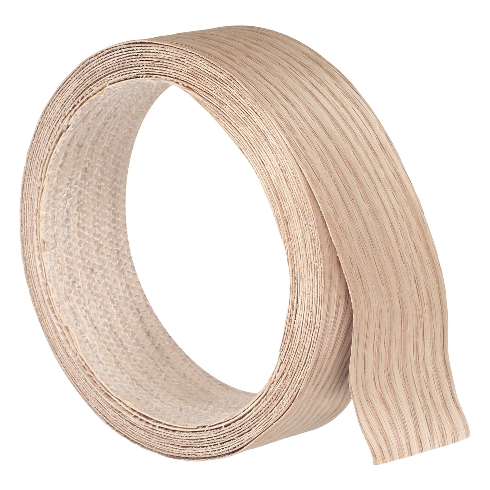 sourcing map 50mm x 5m (WxL) Wood Veneer Edge Banding, Pre-Glued Flexible Red Oak Edging Strips, Iron on with Hot Melt Adhesive Wood Tape for Cabinet Repair and Furniture Restoration