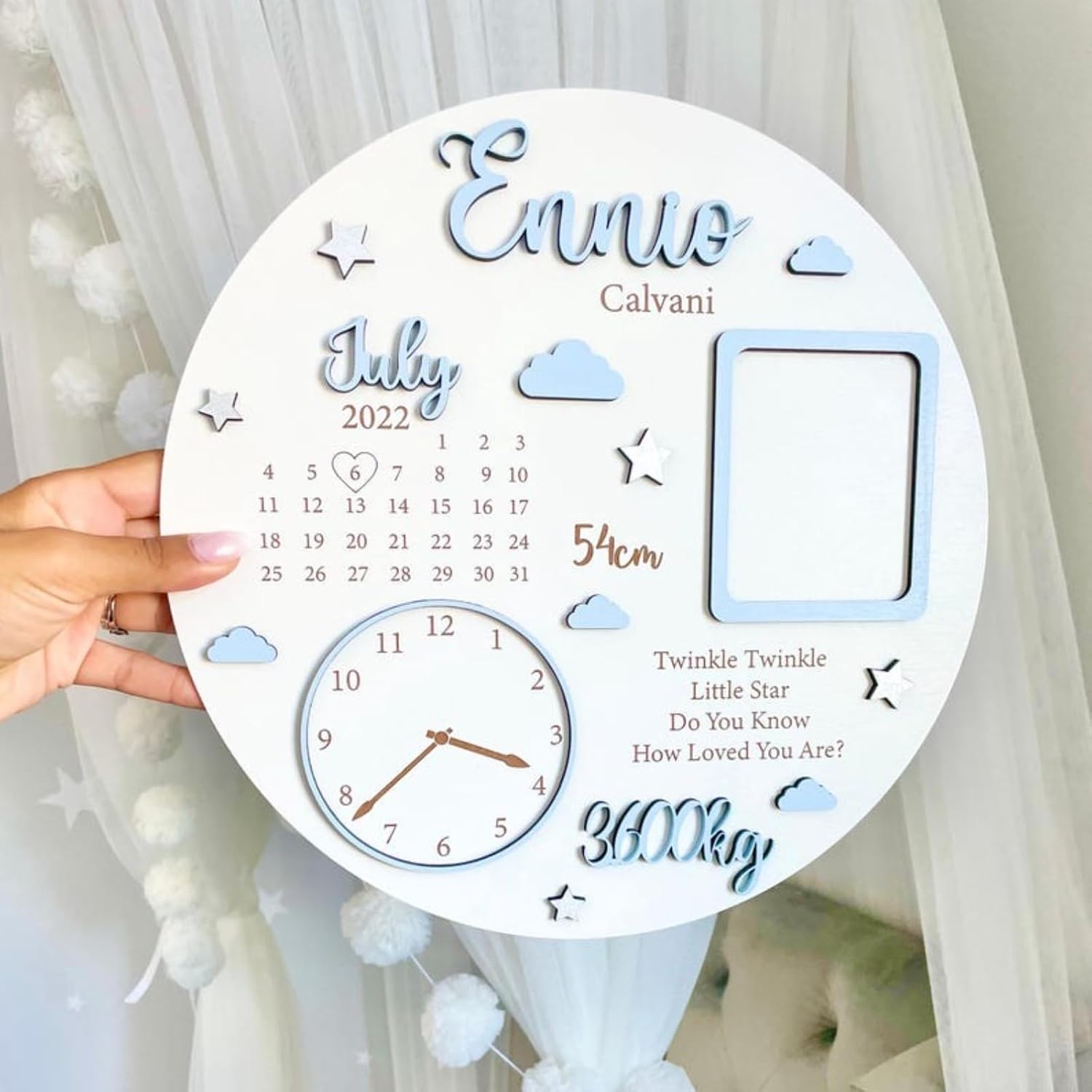 Baby Photo Keepsake Gift,Baby Birth Announcement Sign,Newborn Gift,Personalised Newborn Frame,Name Sign,Birth Announcement Plaque,Babyshower Gifts