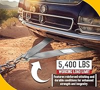 Vista 2 de Mytee Products Correas de remolque en V de 3 x 24 pulgadas con mango largo de 15 pulgadas, carga de trabajo de 5400 libras Correa en V
